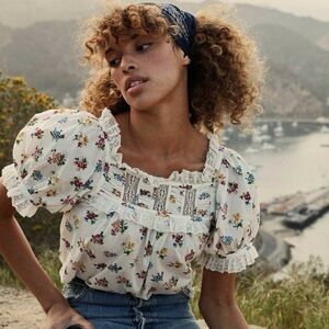 Frances Top Fleurs de Jonquille -S